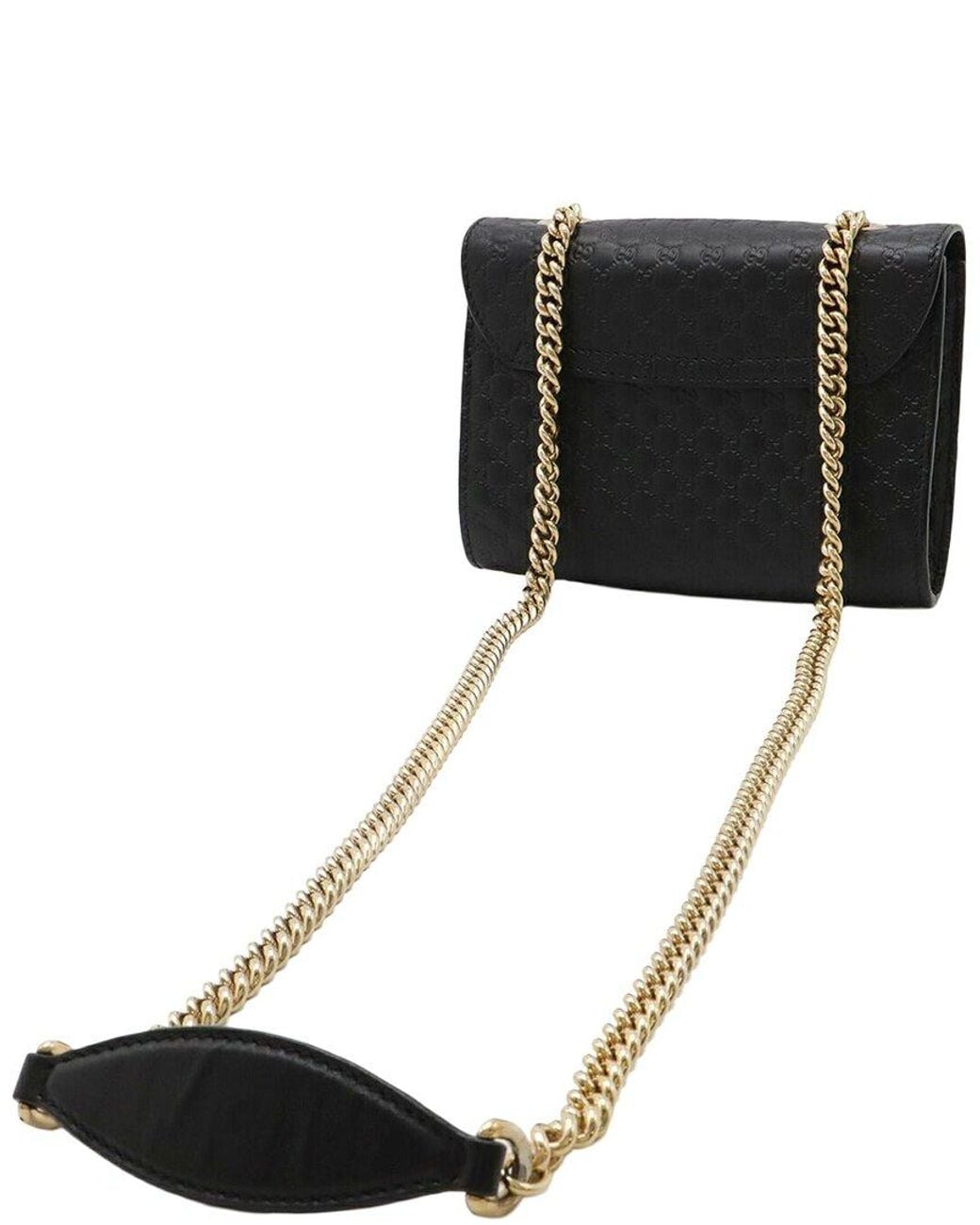 Gucci Black Microssima Emily Horsebit Chain Bag (Authentic Pre-Loved)