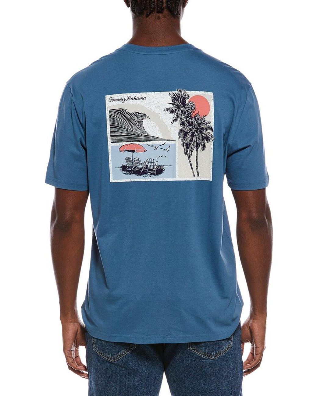 Tommy Bahama Blue Surfing Sunsets T-Shirt for men