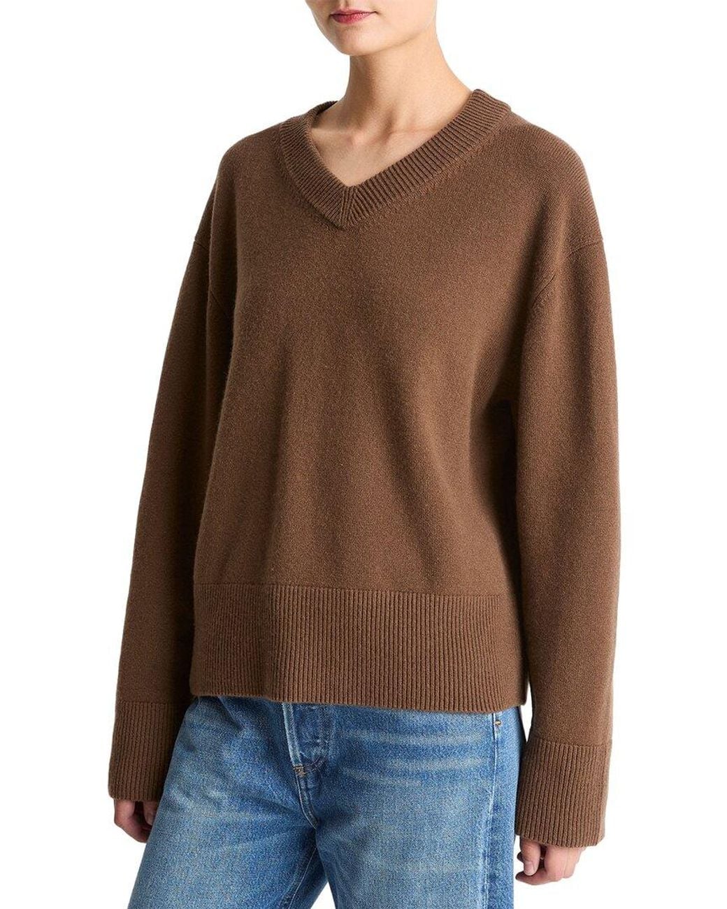 Vince Brown Wool & Cashmere-Blend Sweater