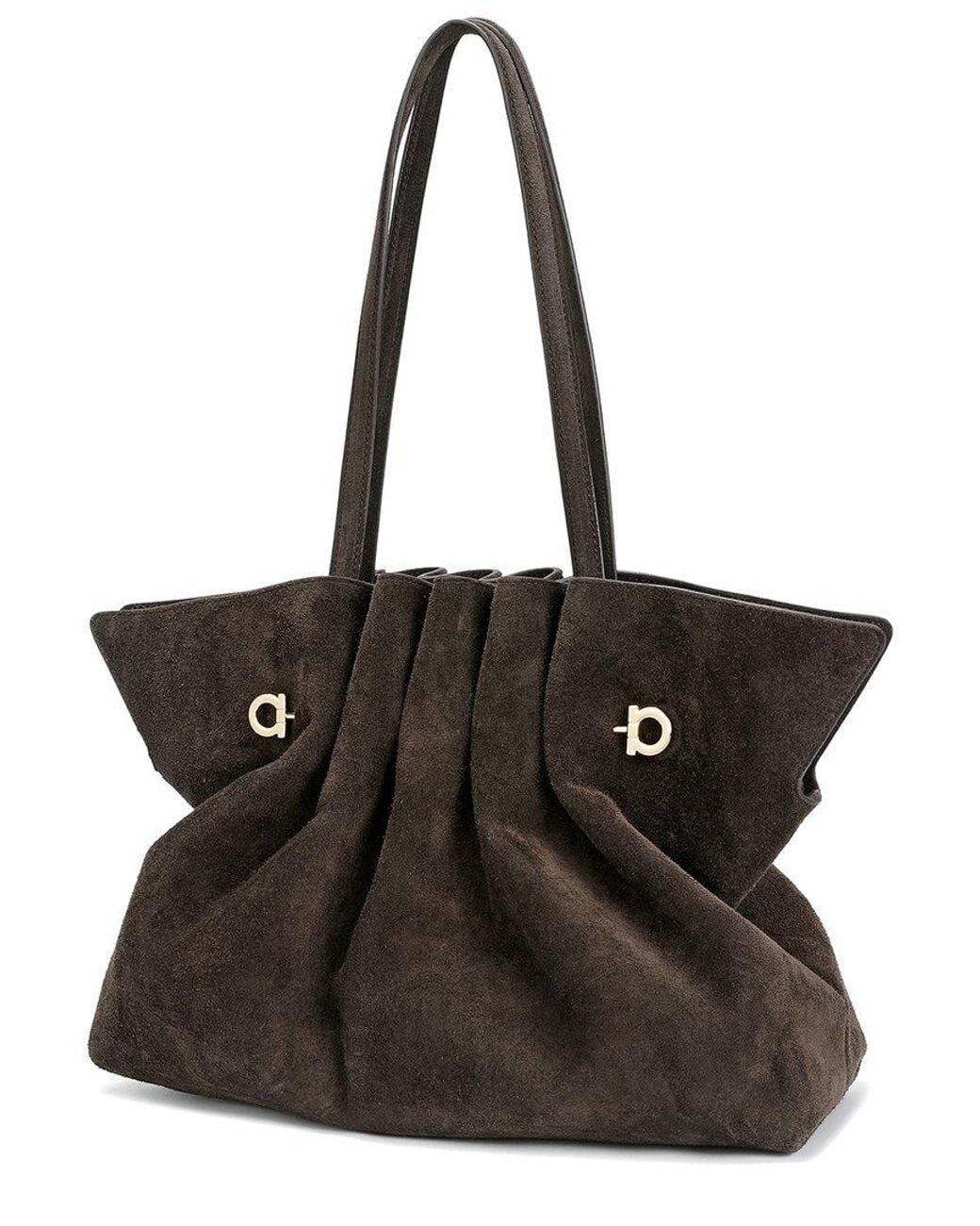 Tiffany & Fred Paris Black Sculpted Suede Tote