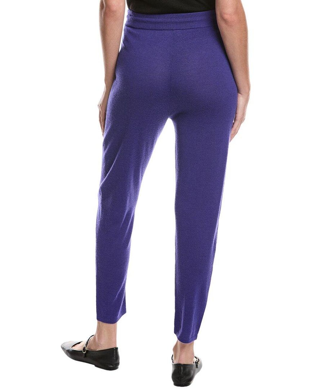 St. John Blue Wool-Blend Drawstring Pant