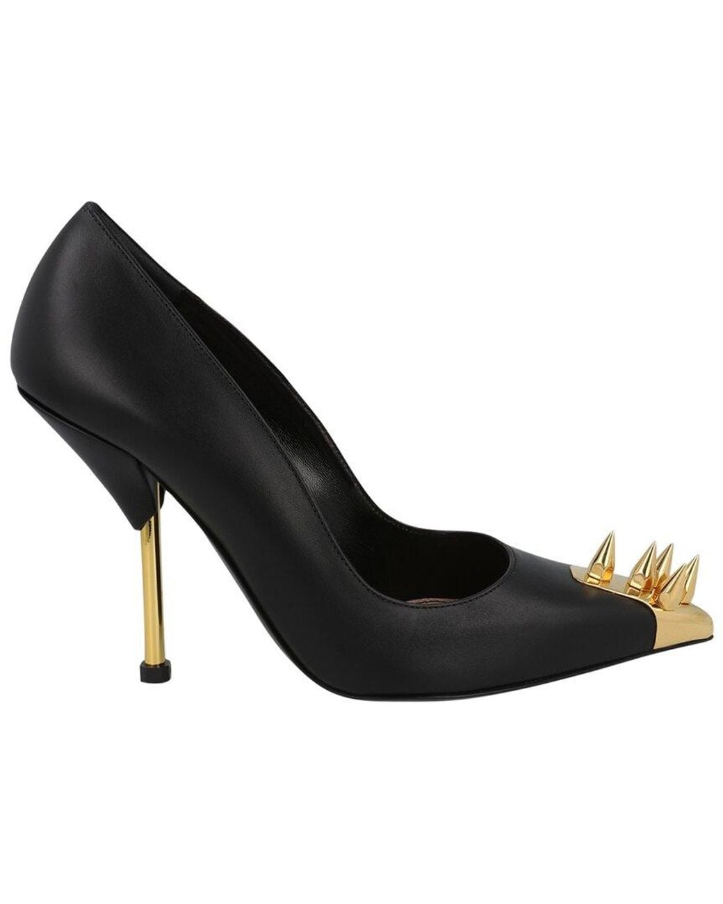 McQueen Black Leather Pump