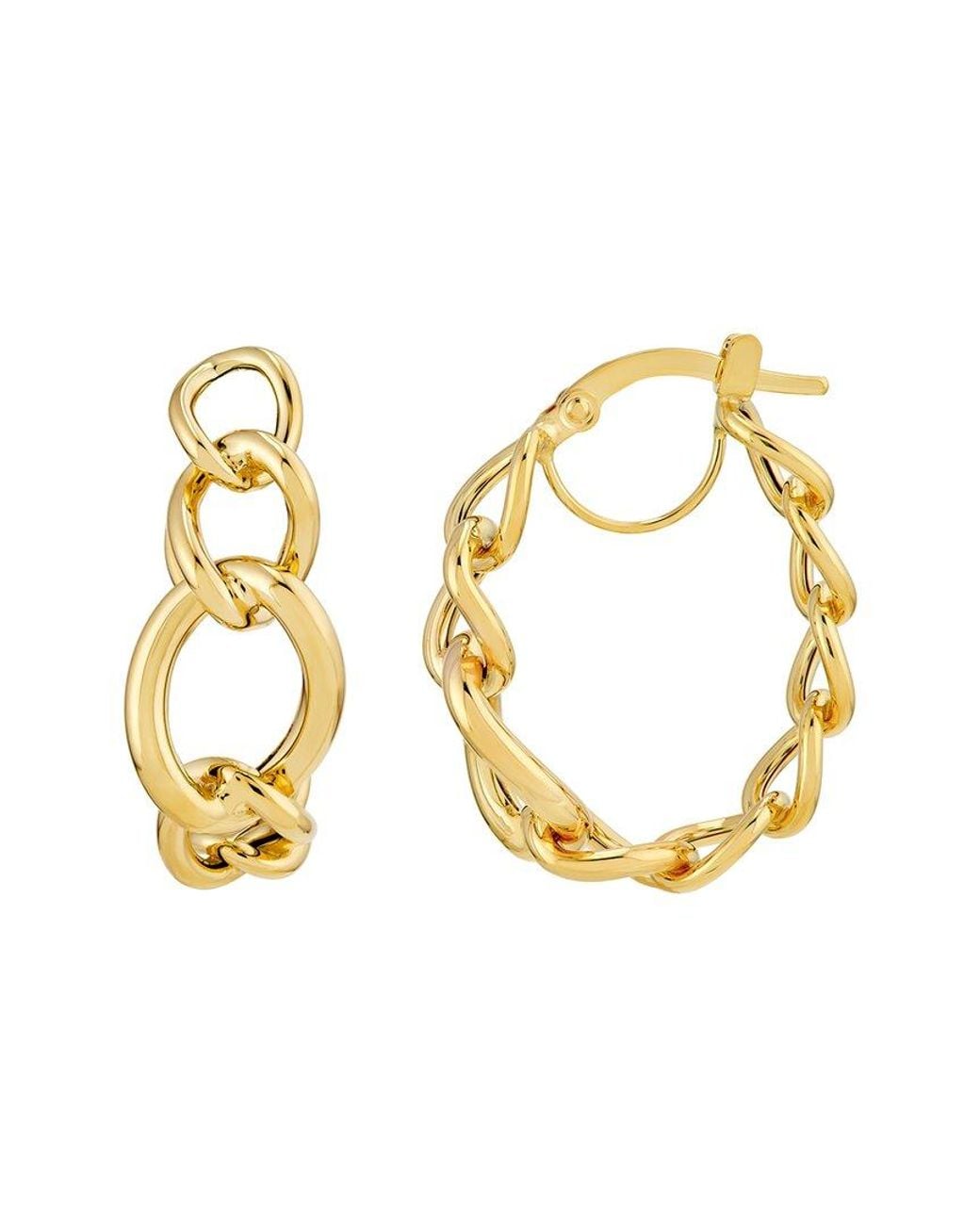 HAWLEY ST Metallic 14K Hoop Earrings