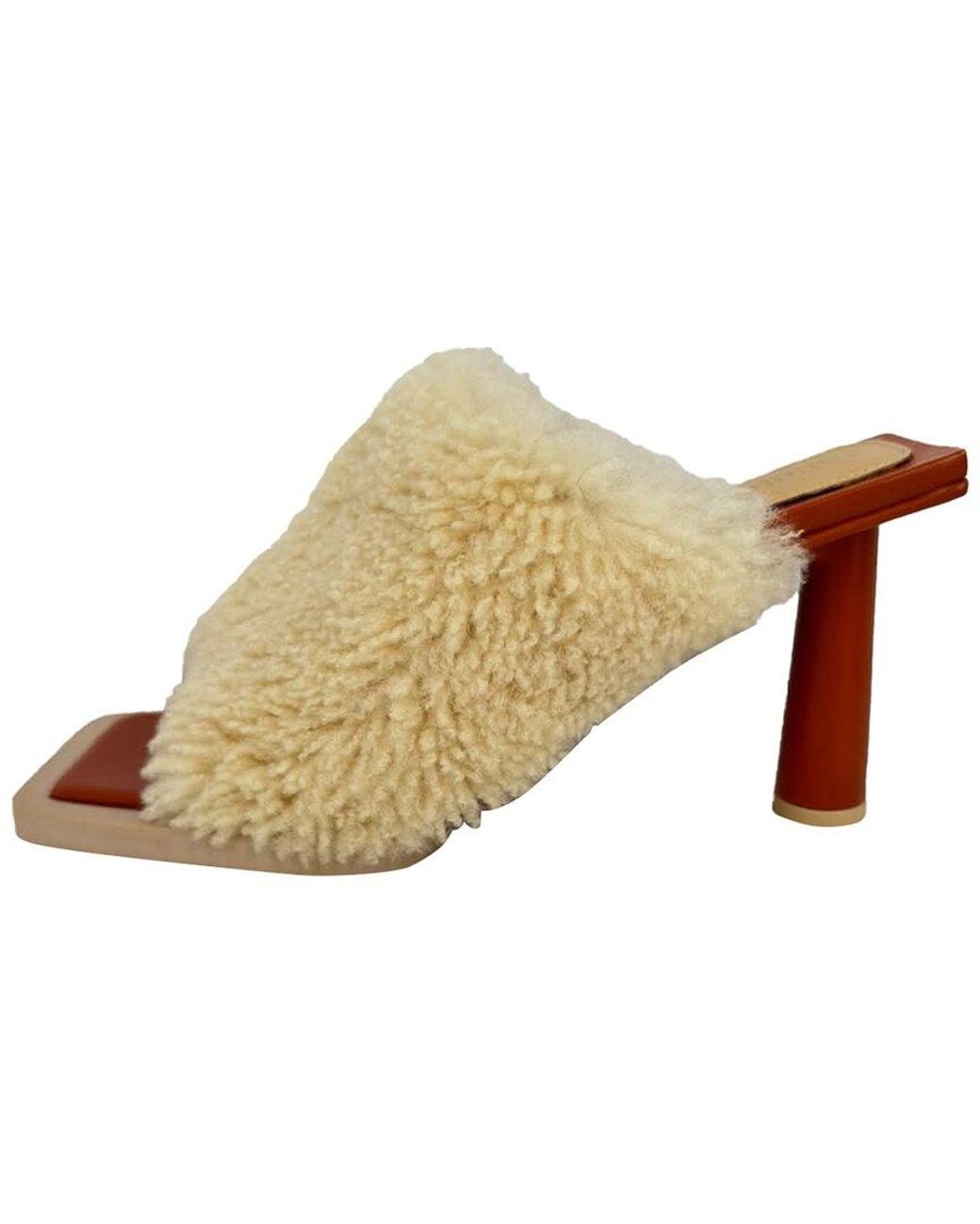 Jacquemus Natural Faux Fur Les Mules Carres Ronds Sandal (Authentic Pre-Loved)