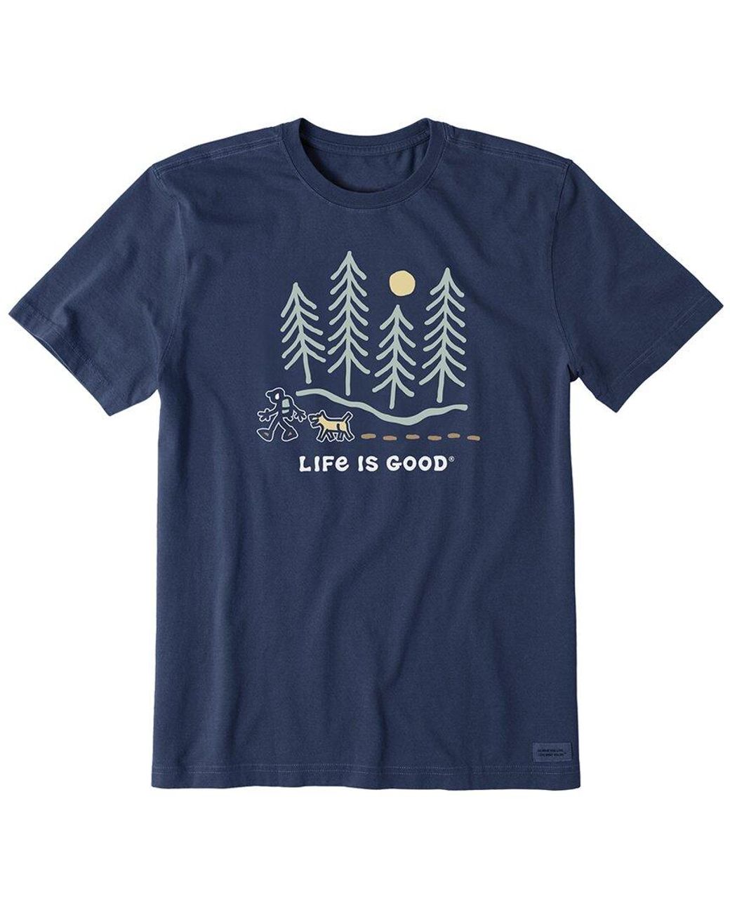 Life Is Good. Blue Crusher-Lite T-Shirt for men