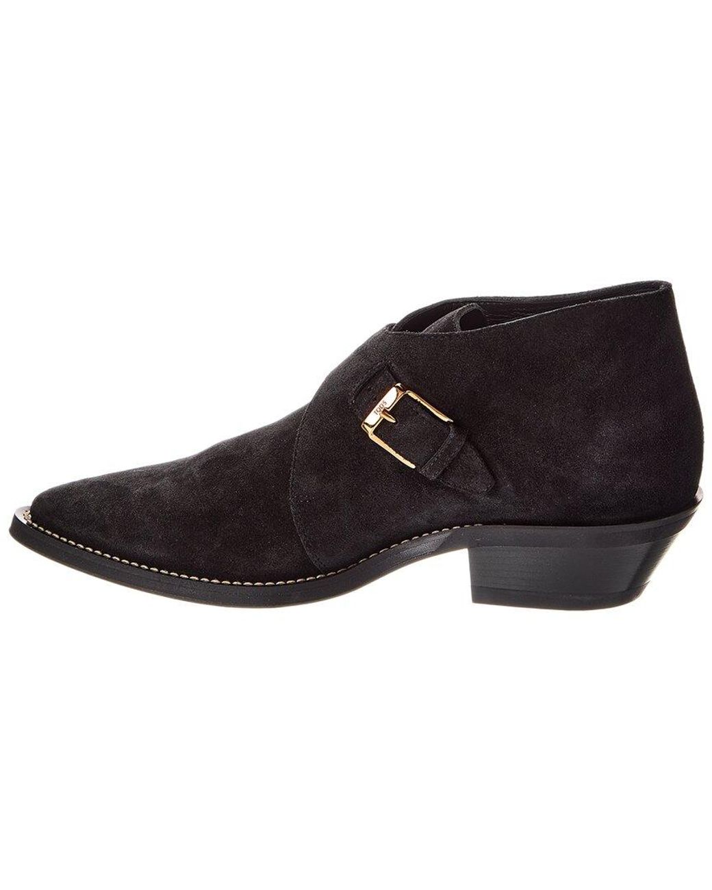 Tod's Black Gomma Suede Bootie