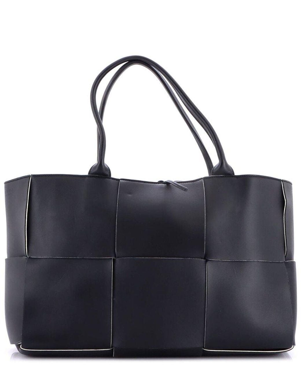 Bottega Veneta Blue Maxi Intrecciato Leather Arco Tote Medium (Authentic Pre- Loved)