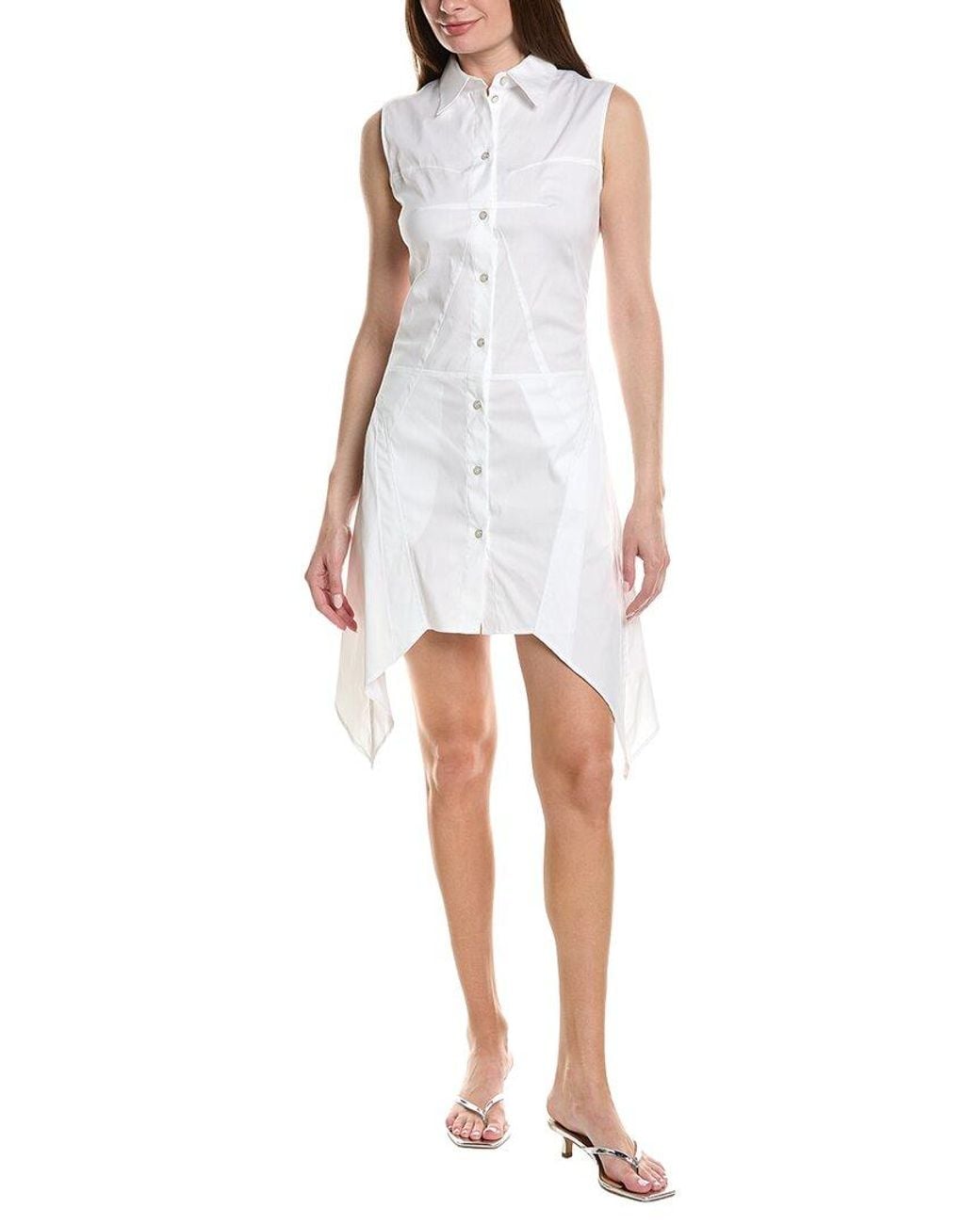 Helmut Lang White Bustier Shirtdress