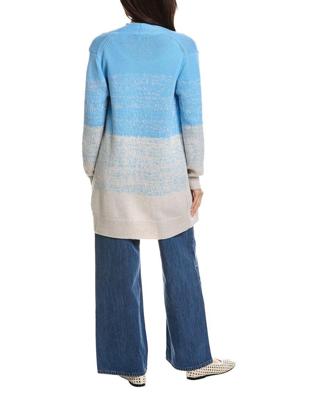 Forte Blue Ombre 100% Cashmere Cardigan