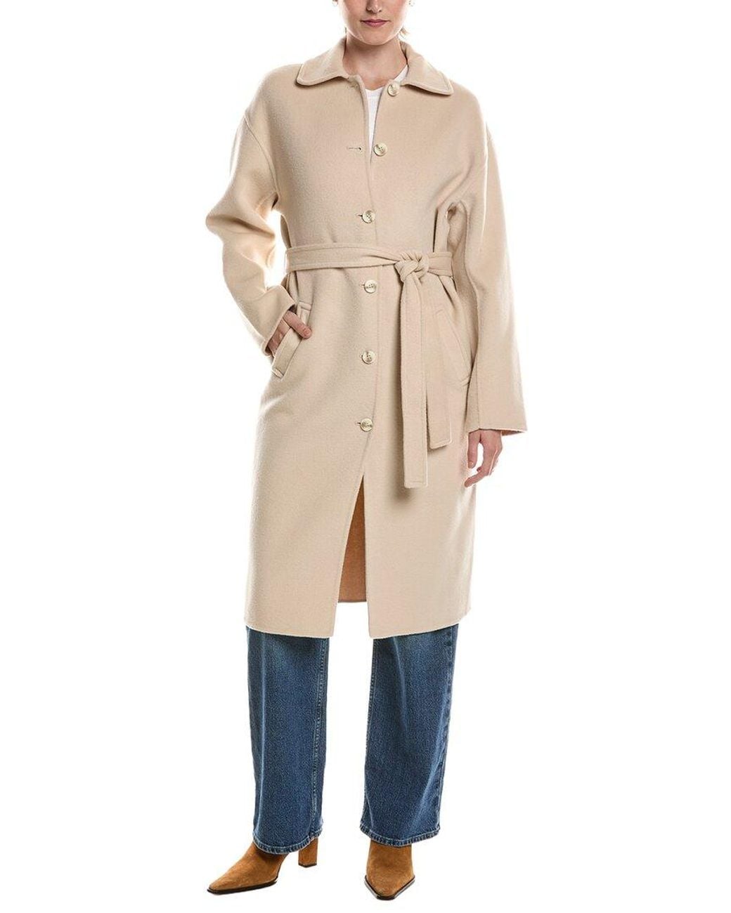 J.McLaughlin Natural Wool & Cashmere-Blend Maren Coat