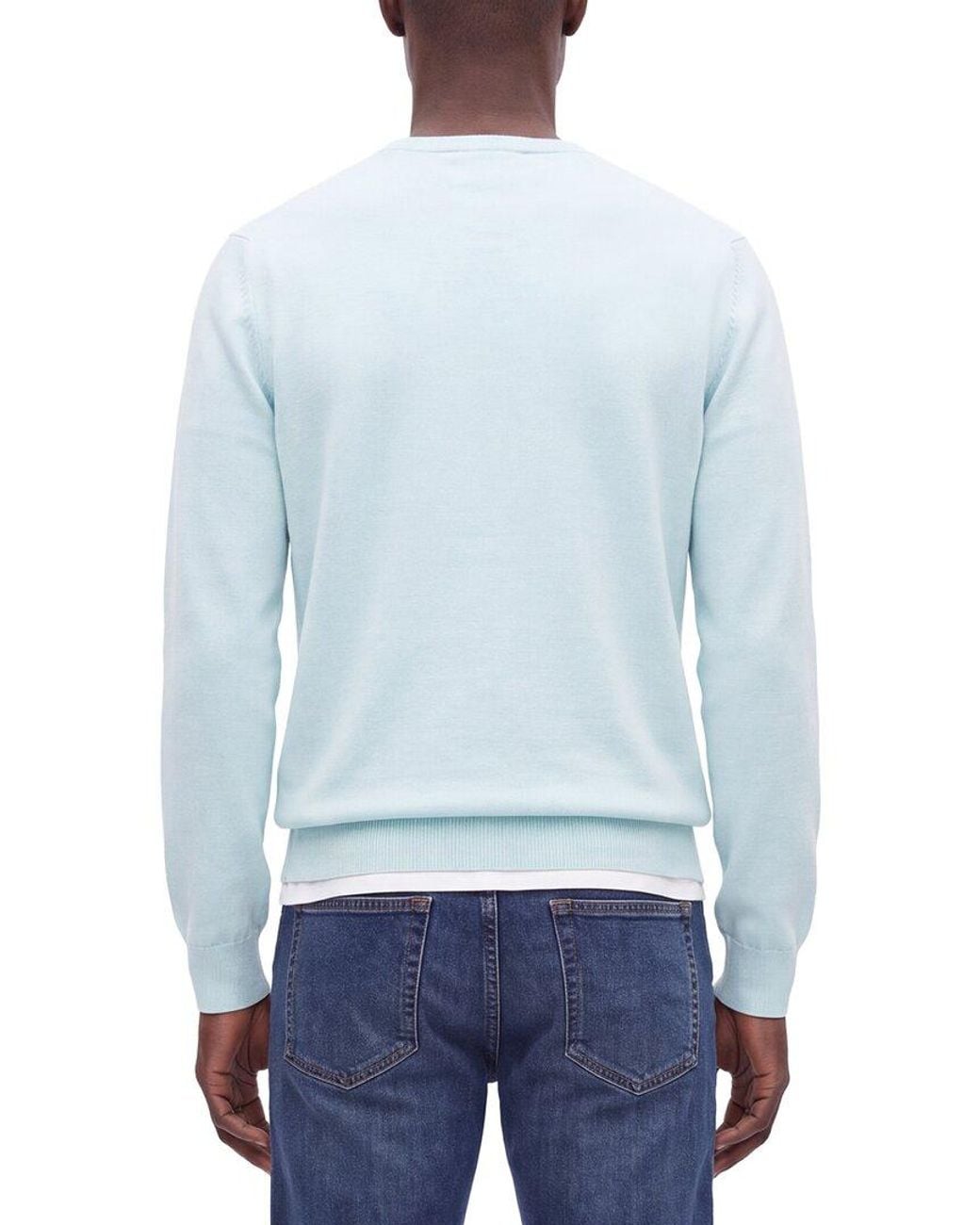 Gran Sasso Blue 100% Cashmere Crewneck Sweater for men