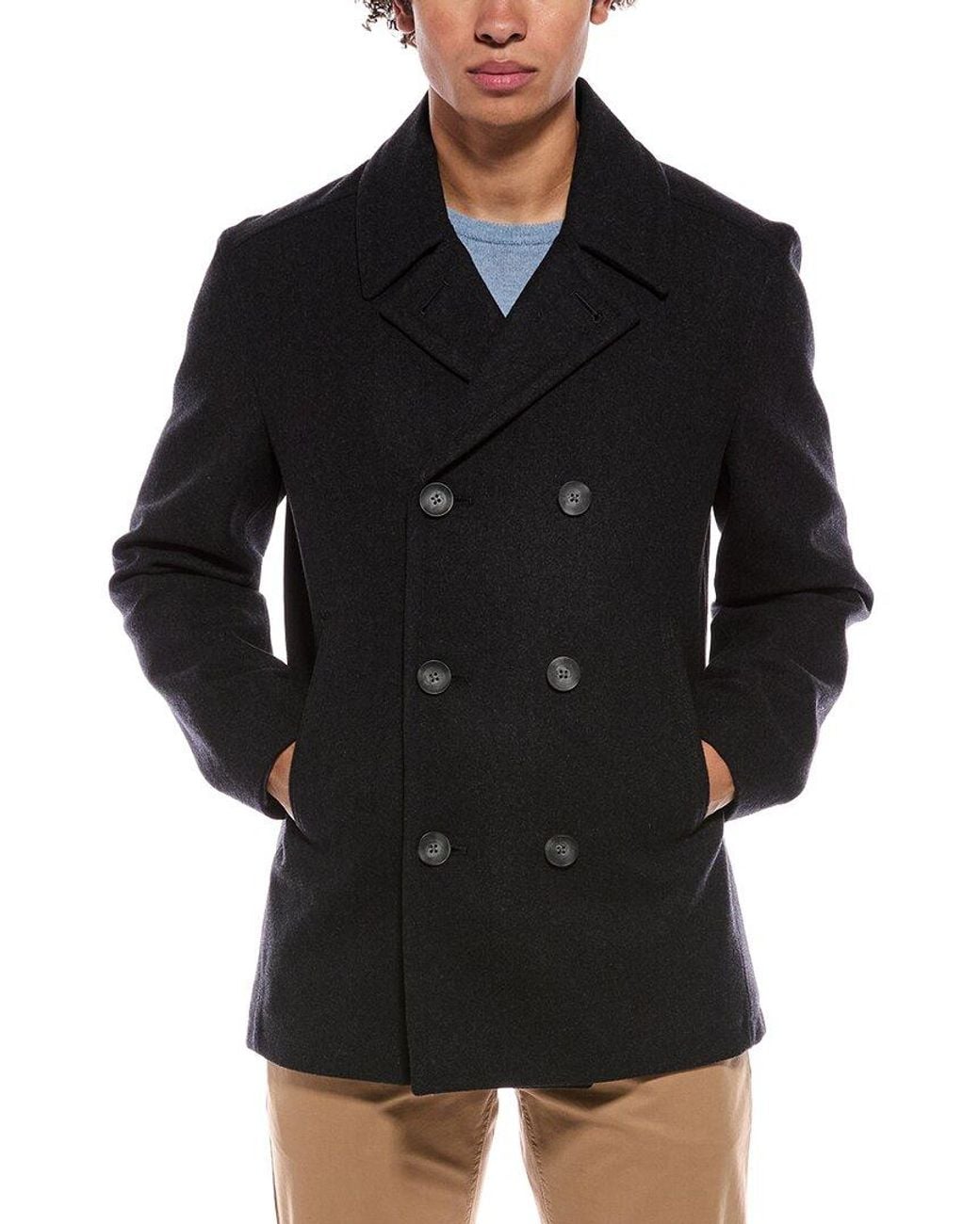 Nautica Black Wool-Blend Coat for men