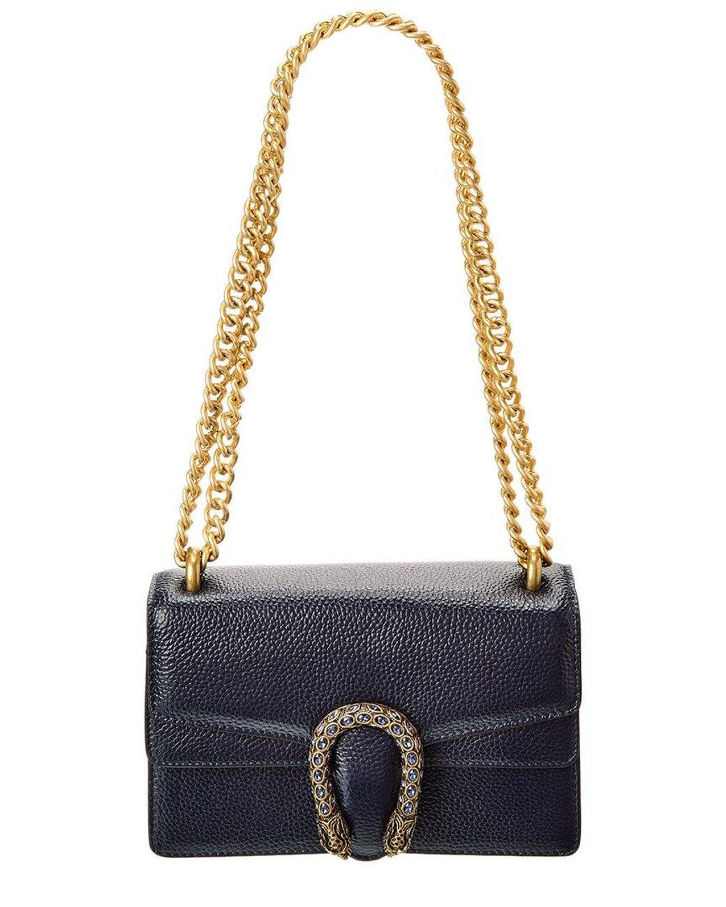 Tiffany & Fred Paris Blue Crystal Dragon Leather Crossbody Bag
