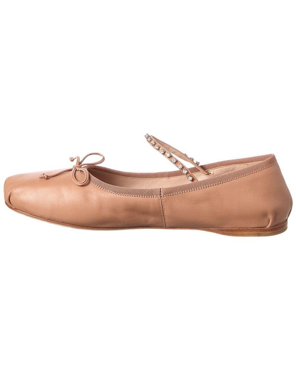 Miu Miu Pink Leather Ballet Flat