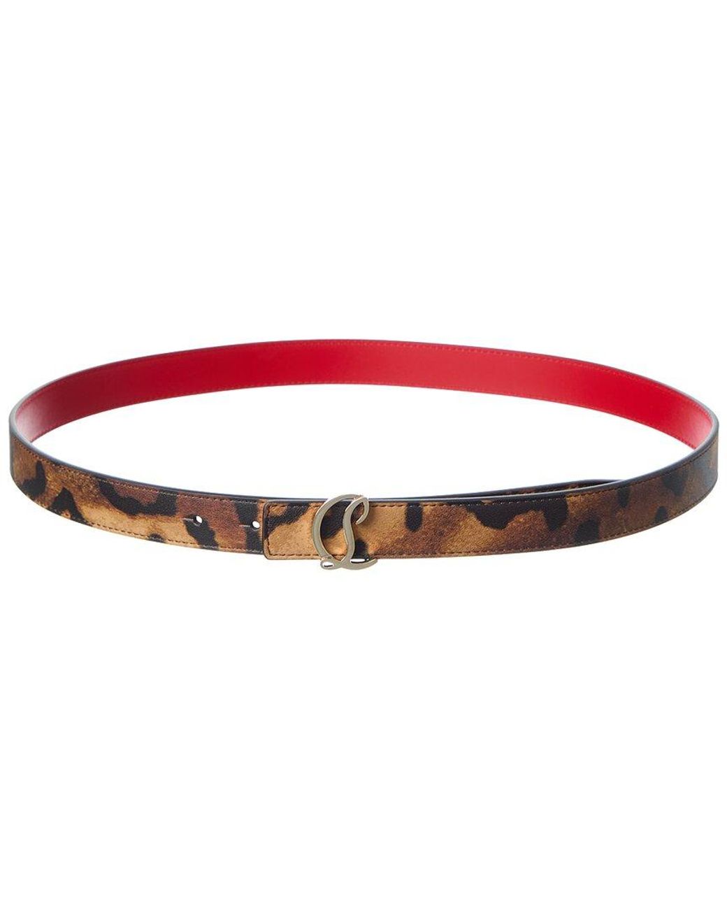 Christian Louboutin Red Loubi54 Reversible Leather Belt