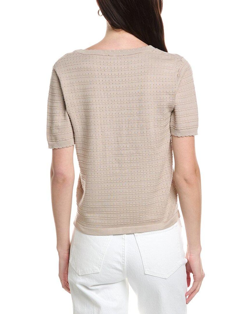 Halston Heritage Gray Button Sweater