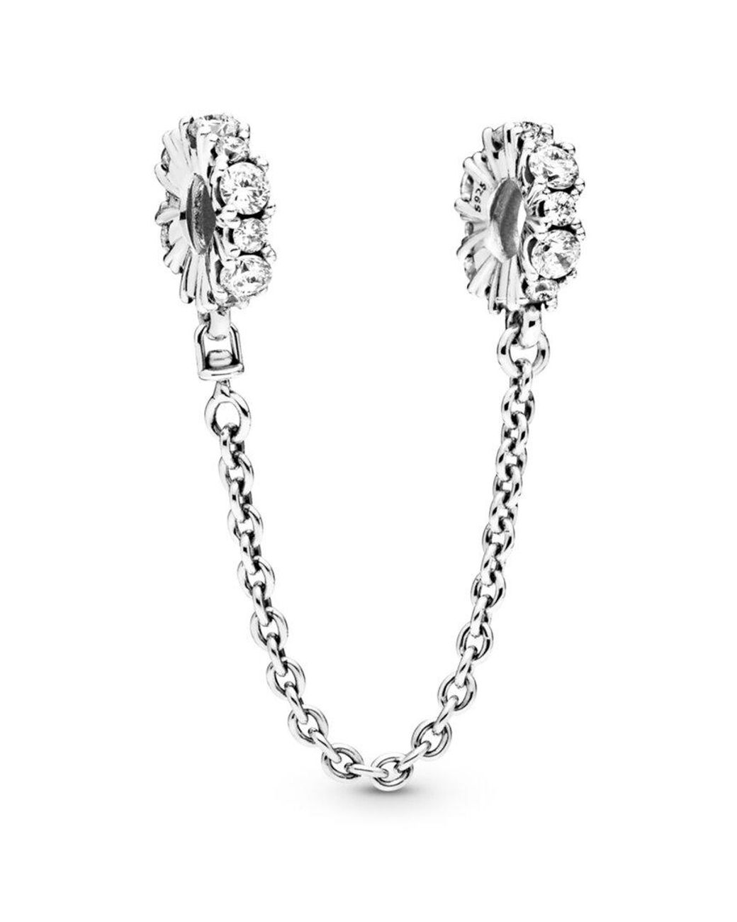 PANDORA Moments Silver Cz Safety Chain in Metallic | Lyst