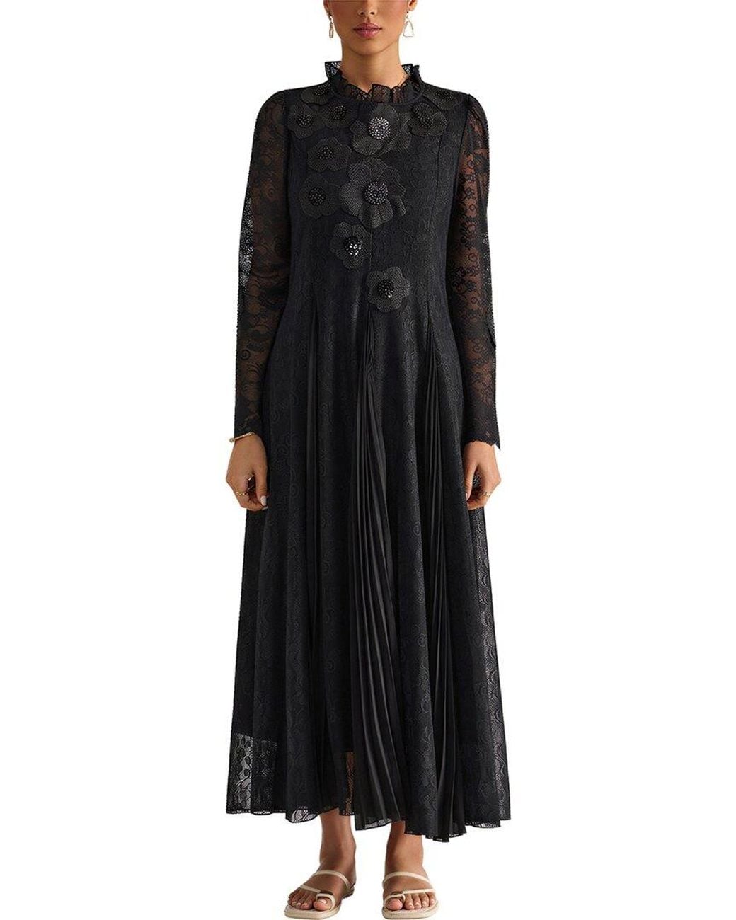 CAMILA BLANCO Black Florida Clothing Midi Dress