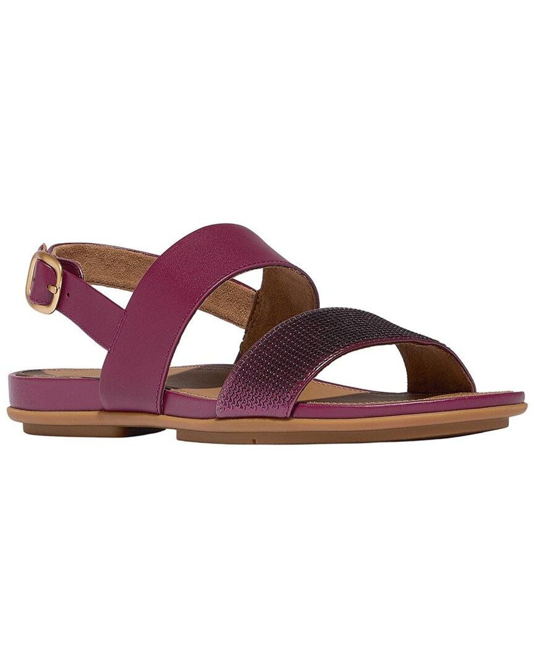 Fitflop Brown Gracie Sequin Leather Back Strap Sandal