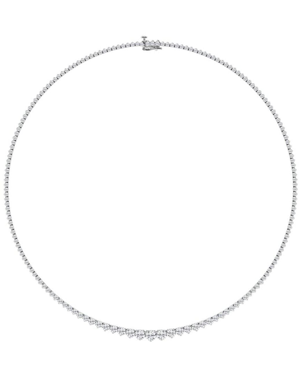 Lab Grown Diamonds Metallic 14K 10.00 Ct. Tw. Lab-Grown Diamond Riviera Necklace