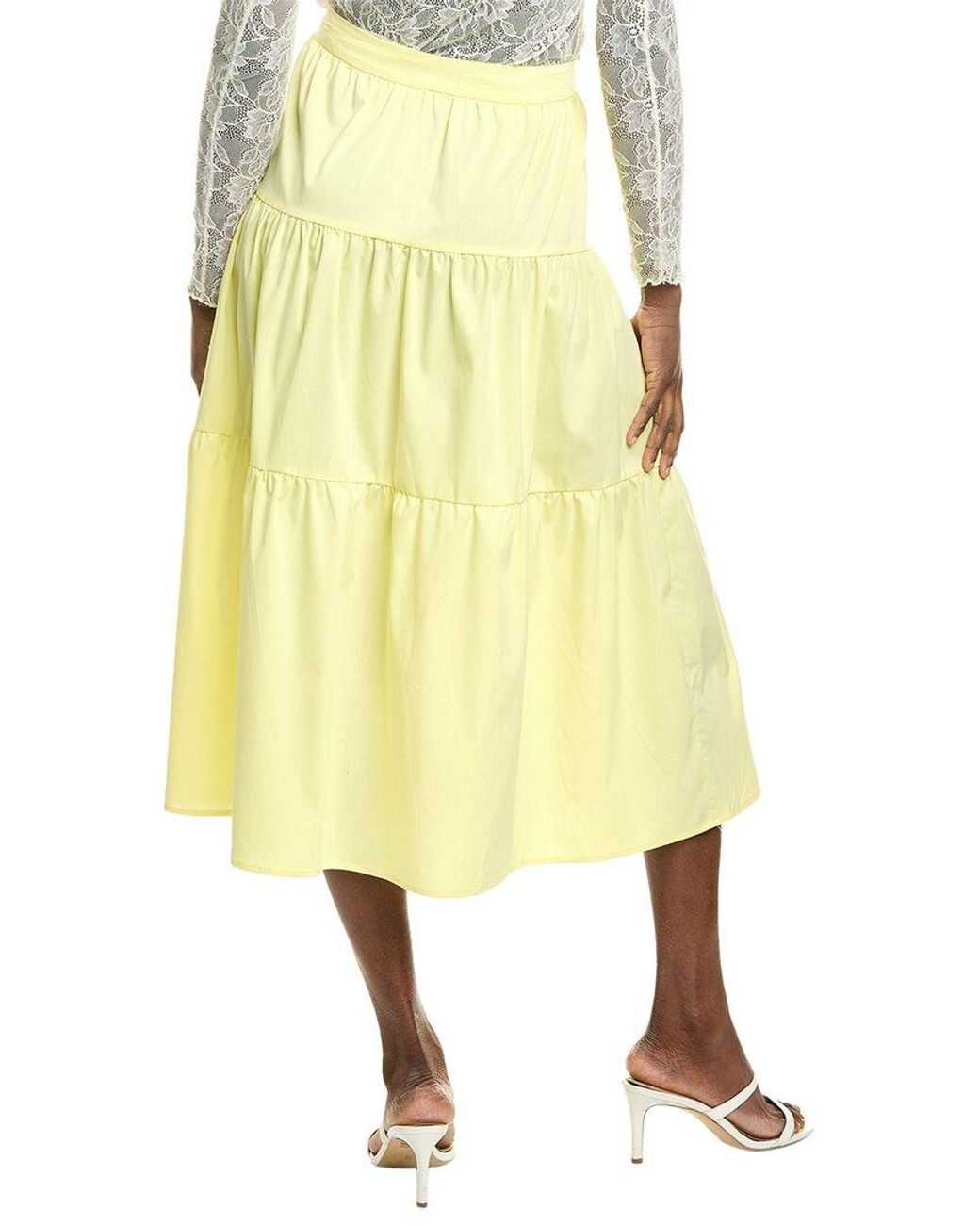 Nicole Miller Yellow Midi Skirt
