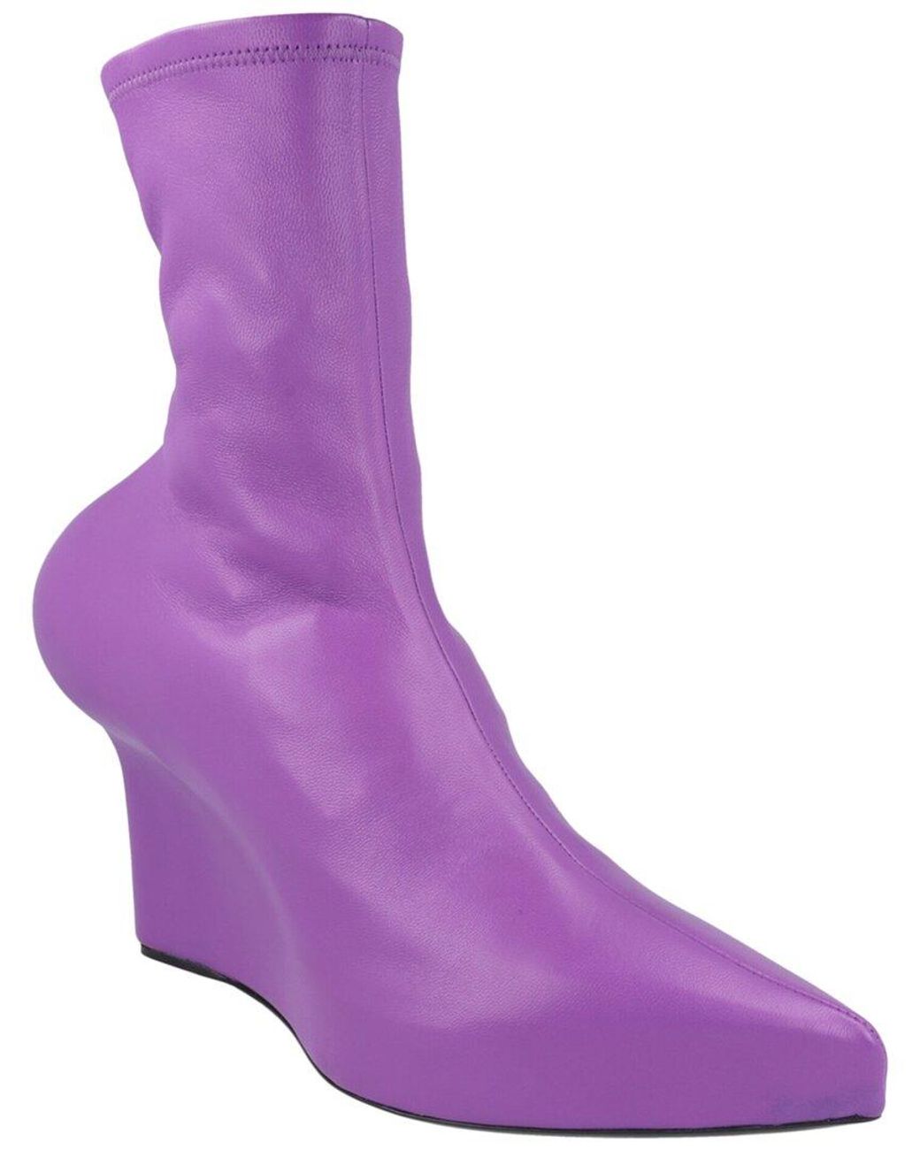 Givenchy Purple Leather Wedge Bootie