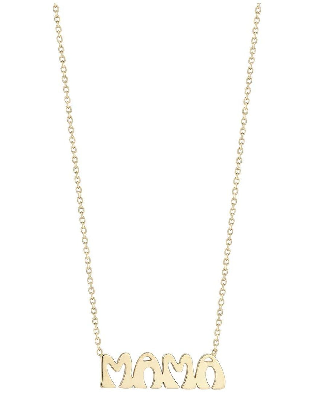 Italian Gold White 14K Groovy Mama Necklace
