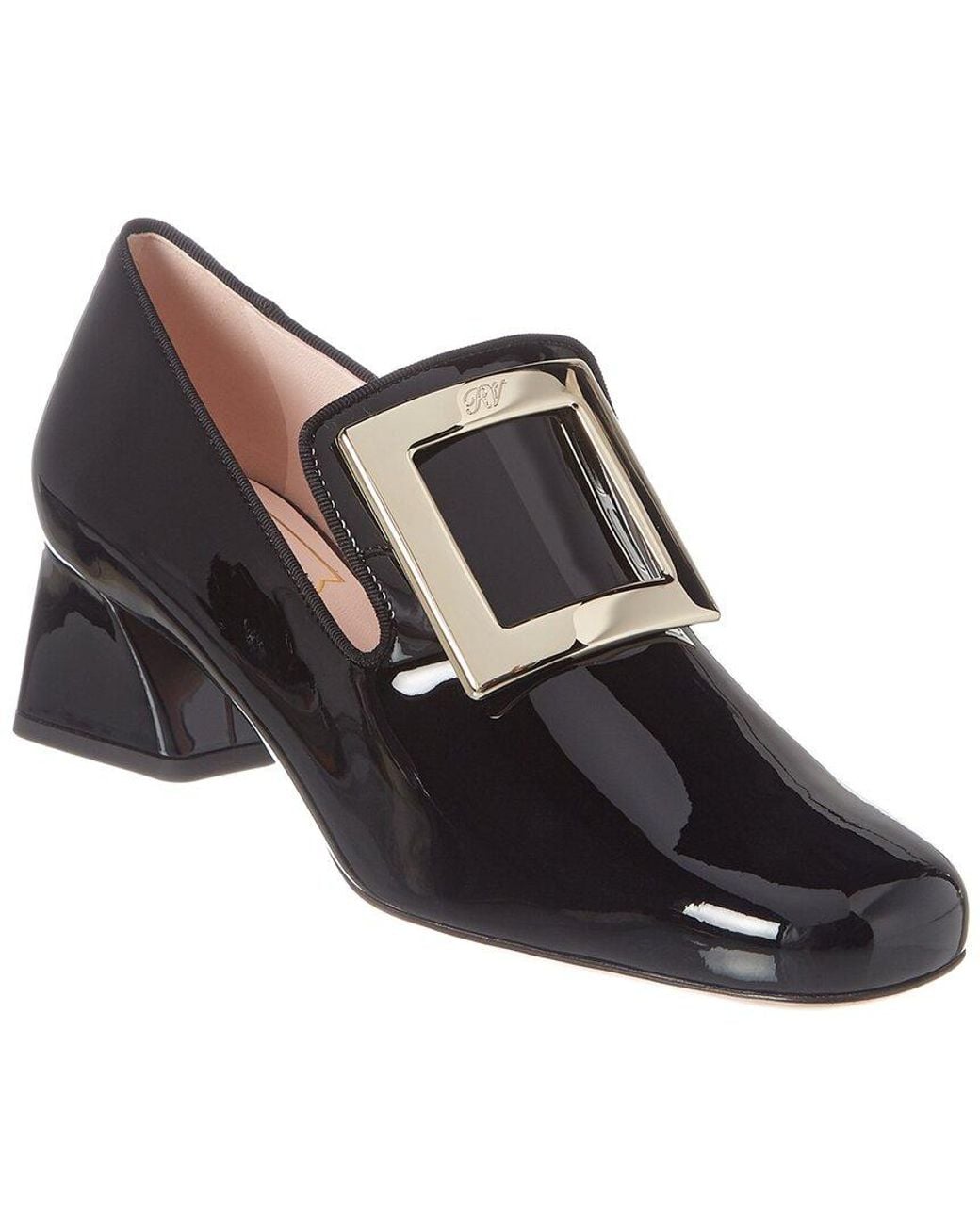 Roger Vivier Black Tres Vivier Patent Loafer