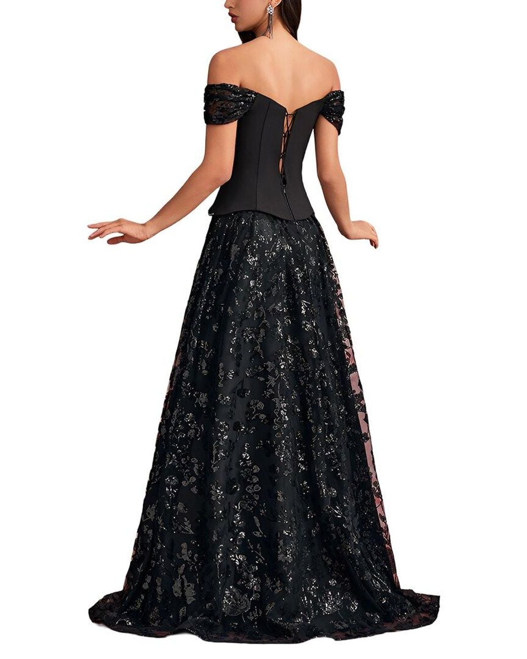 Vincent Black Embroidered Maxi Dress