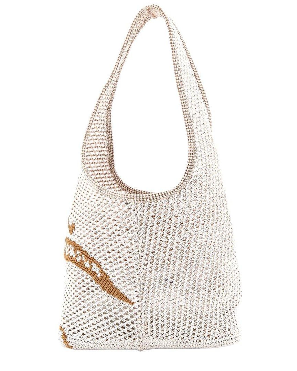 Burberry White Crochet Ekd Shoulder Bag Small (Authentic Pre-Loved)