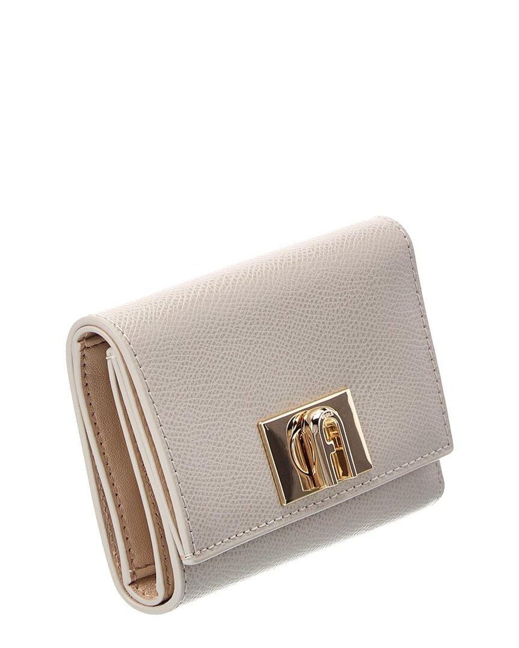 Furla Gray 1927 Medium Leather Compact Wallet