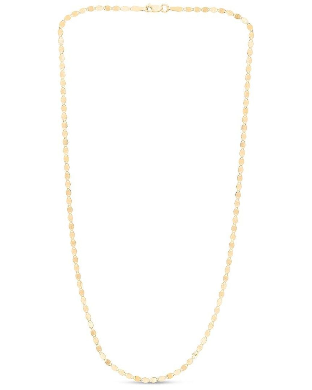Italian Gold White 14K Mirror Chain Necklace