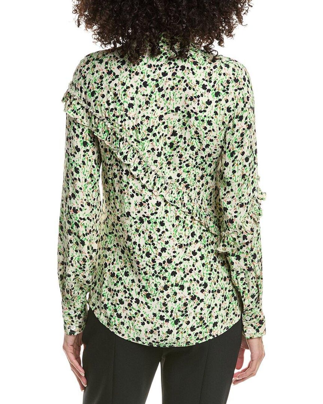 3.1 Phillip Lim Green Floral Collage Slim Shirt