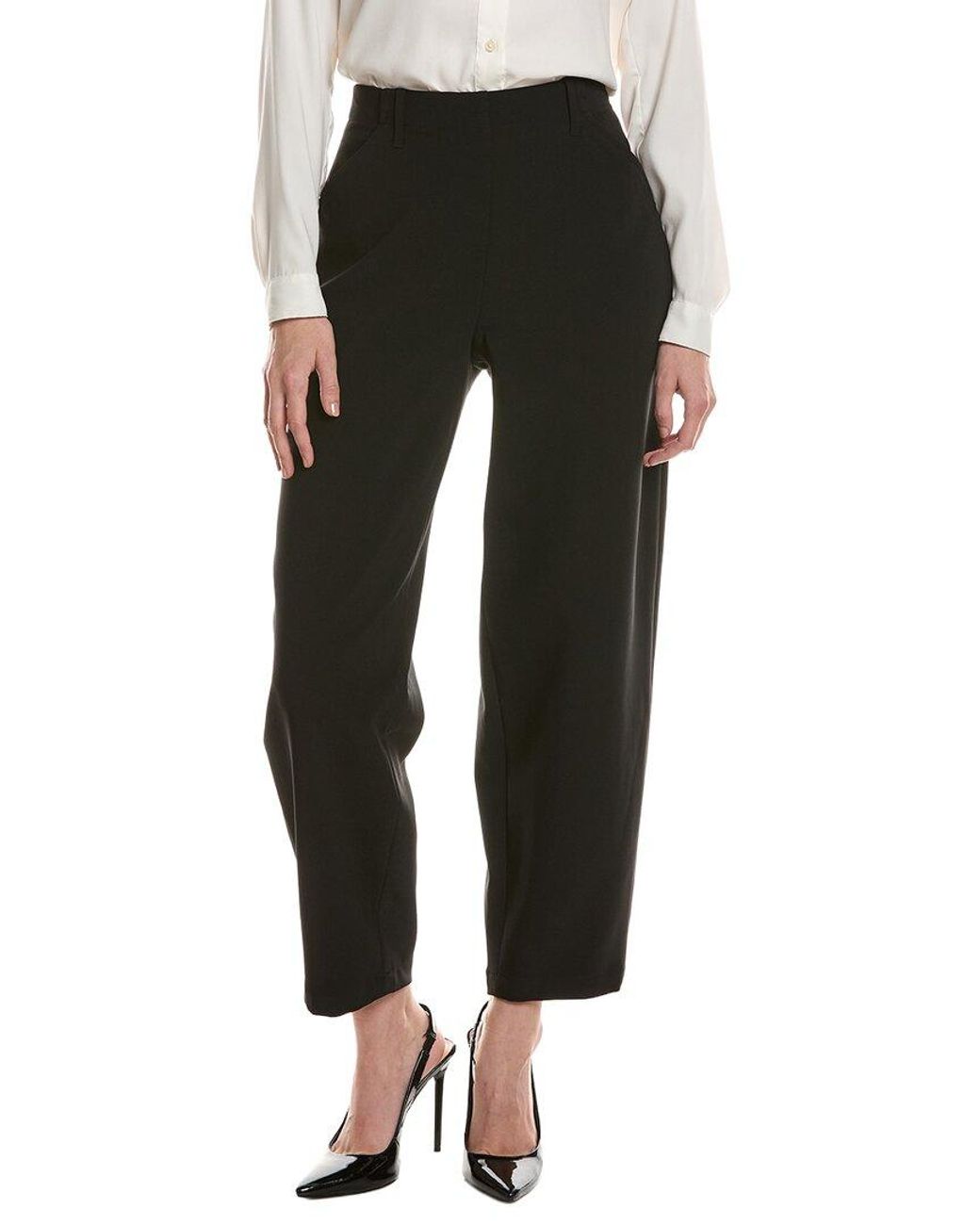 Anne Klein Black Angled Barrel Leg Pant