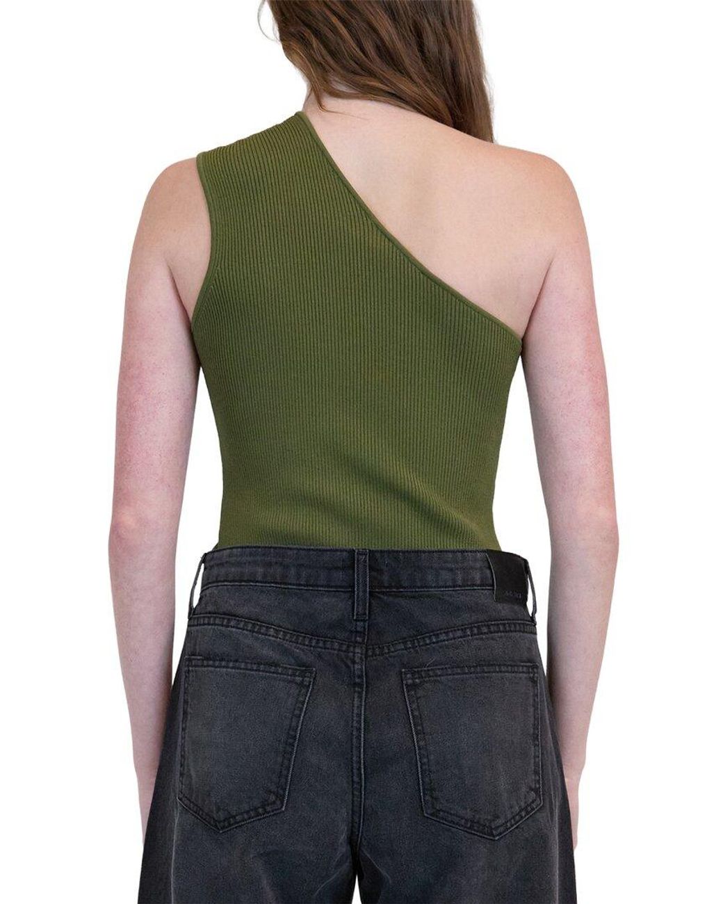 Jonathan Simkhai Green Fenix One Shoulder Top