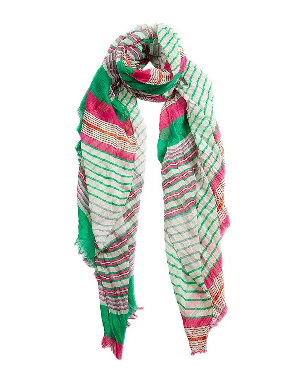 Blue Pacific White Starburst Stripe Scarf