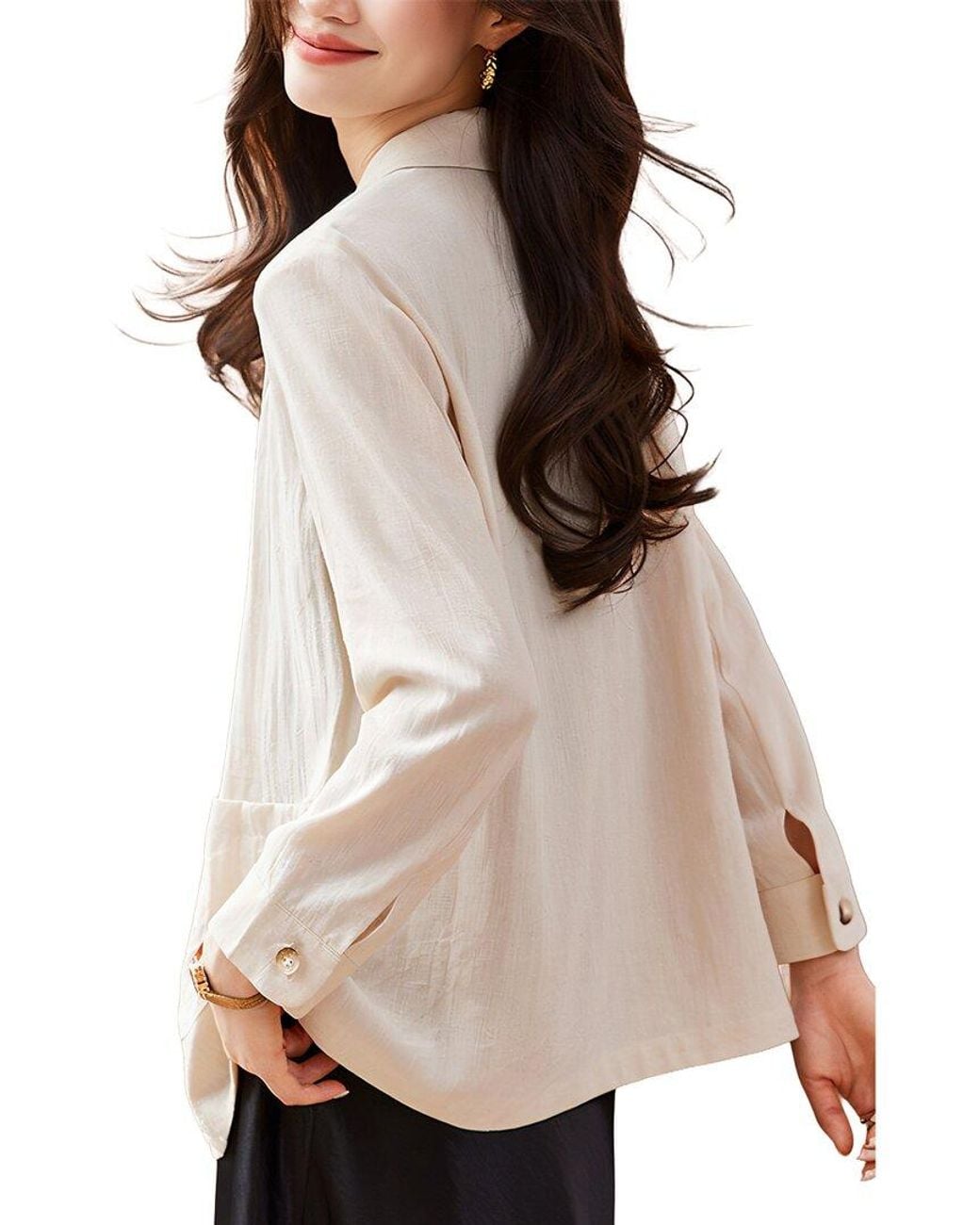 Olivia Taylor Natural Linen-Blend Blazer