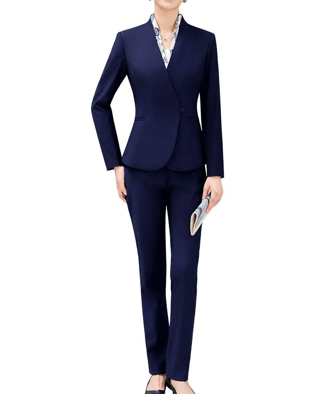 Olivia Taylor Blue 2Pc Jacket & Pant Set