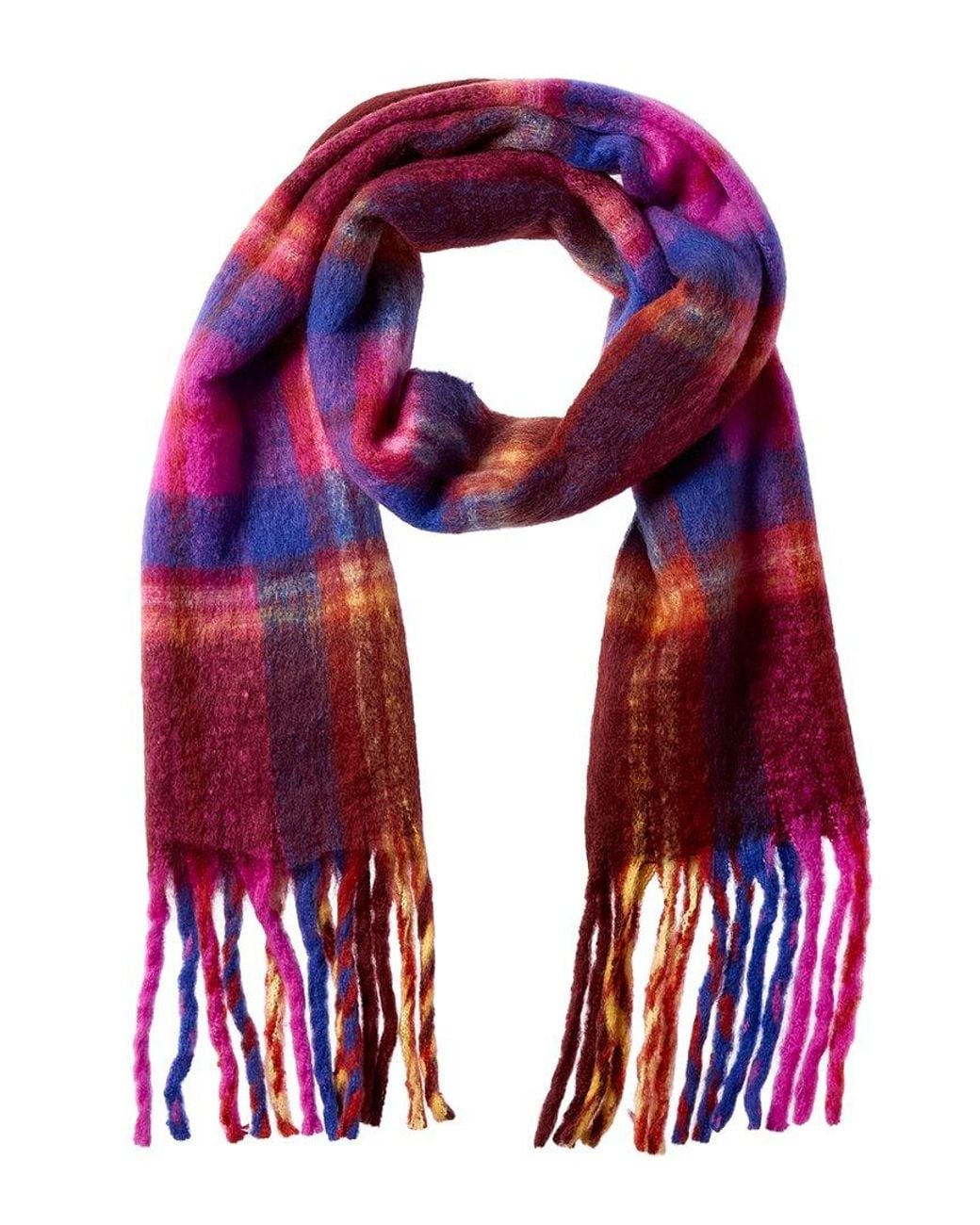 La Fiorentina Red Plush Fringe Scarf