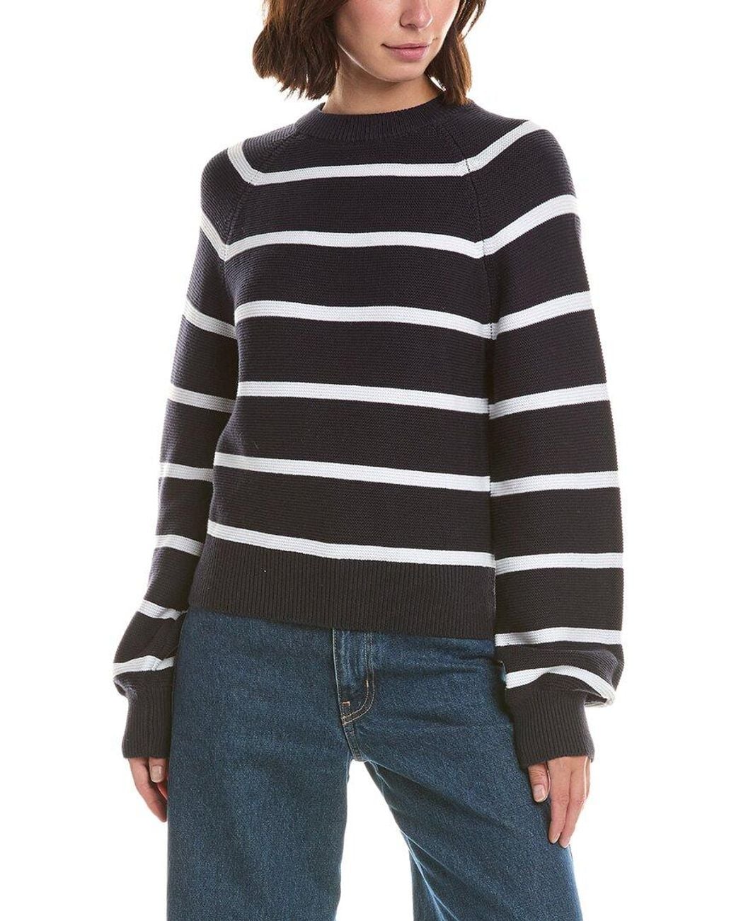 French Connection Blue Mozart Balloon Sleeve Sweater