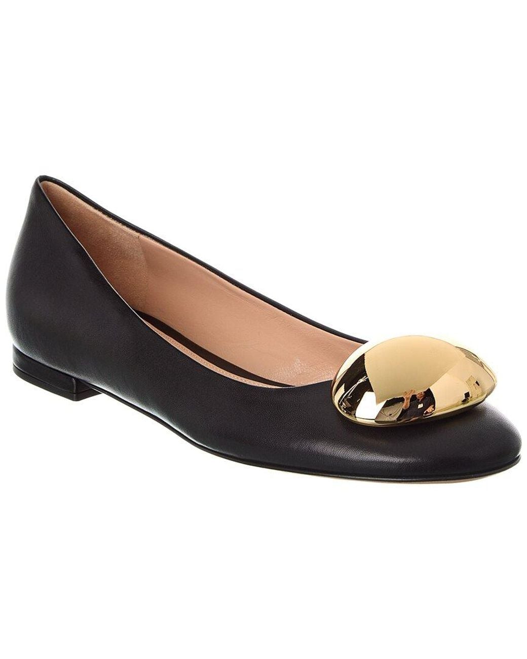 Gianvito Rossi Black Sphera Leather Flat