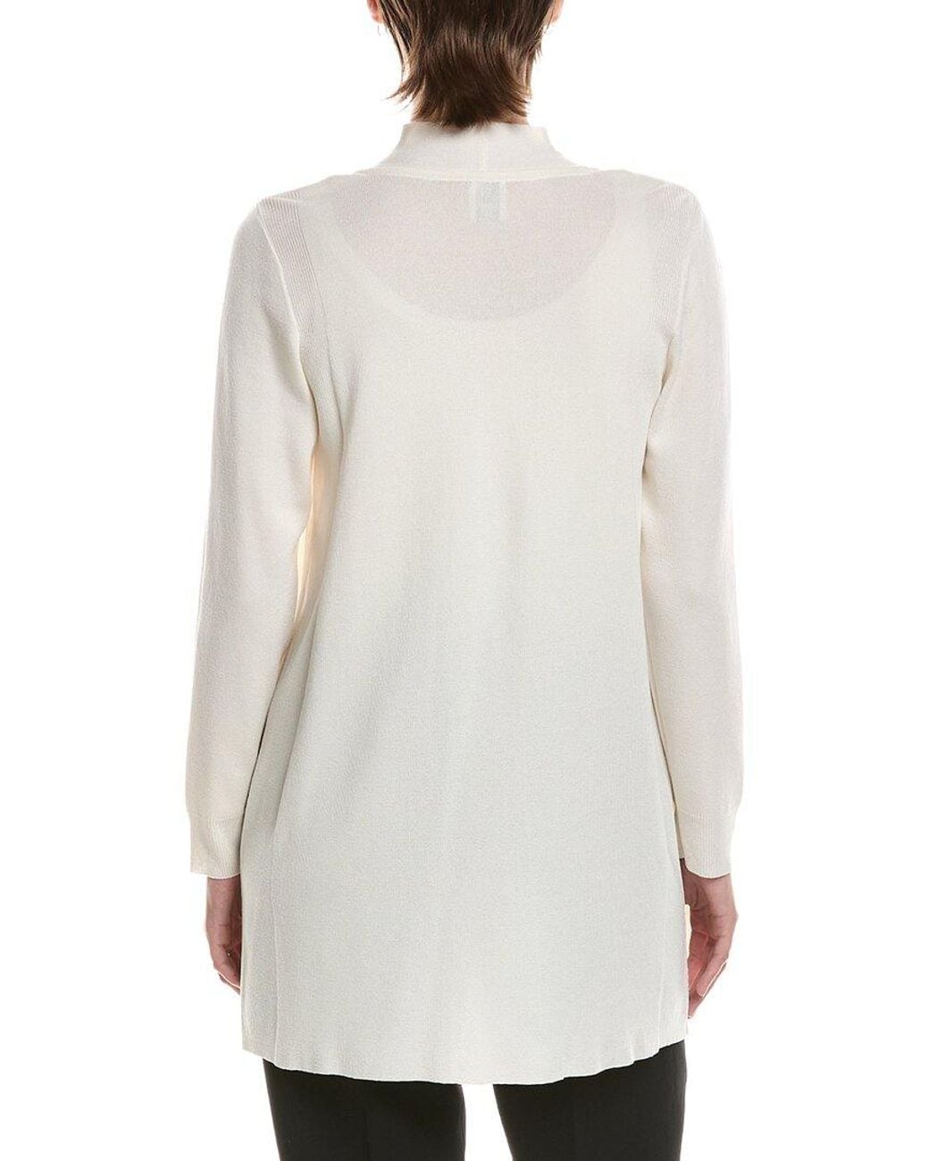 Anne Klein White Rib Pocket Cardigan