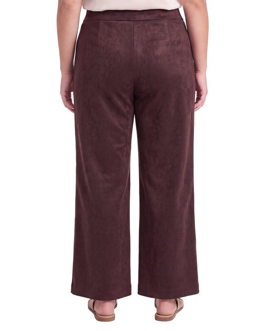 Anne Klein Red Plus Scuba Pull-On Wide Leg Pant