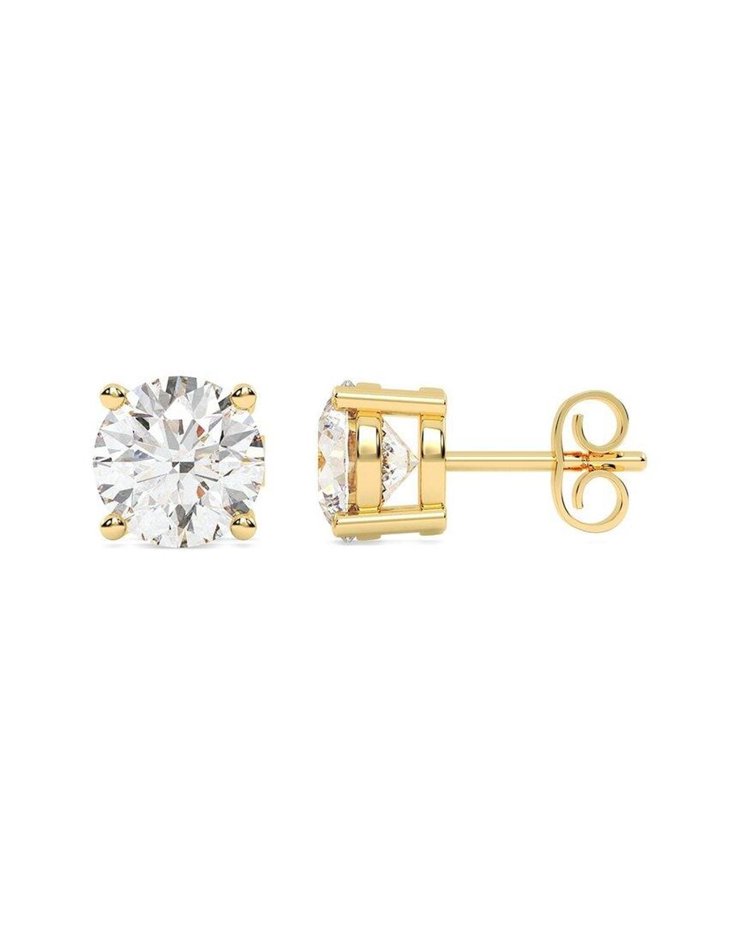 Lab Grown Diamonds Metallic 14K 10.00 Ct. Tw. Lab-Grown Diamond Earrings