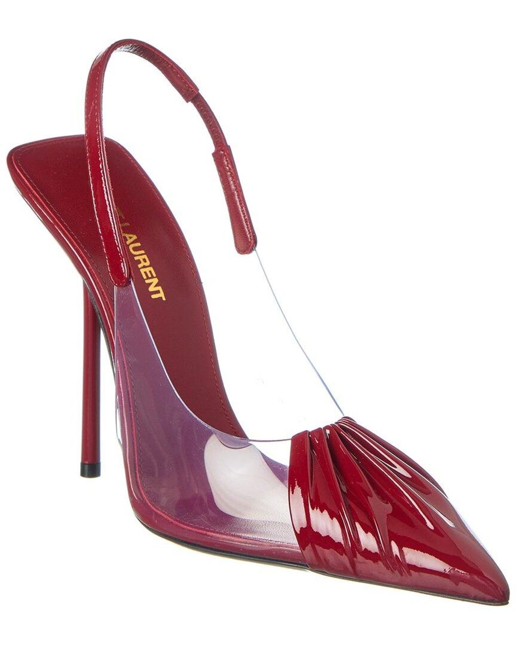 Saint Laurent Riqua 115 Patent Vinyl Slingback Pump in Red Lyst