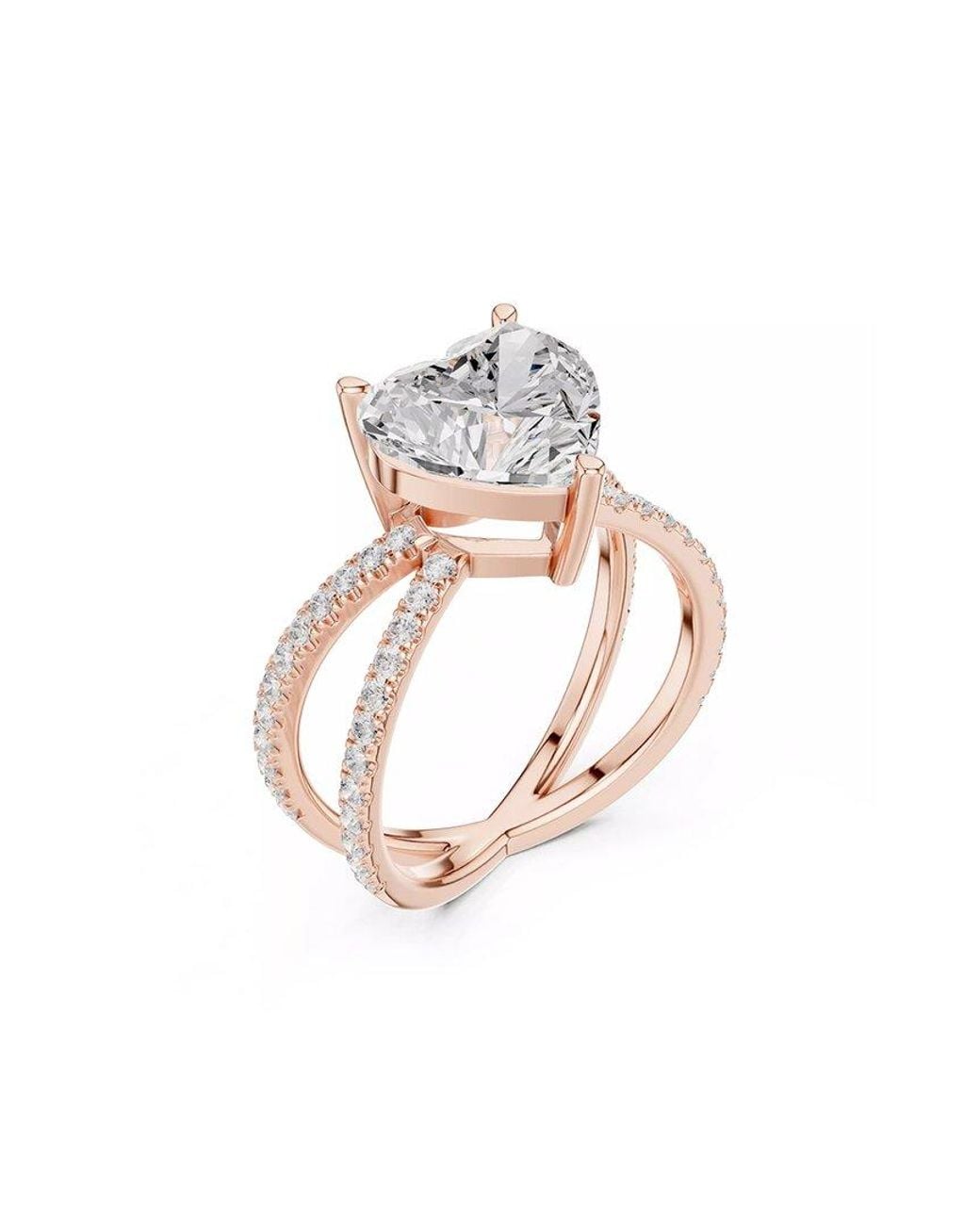 Lab Grown Diamonds White 14K Rose 4.00 Ct. Tw. Lab-Grown Diamond Ring