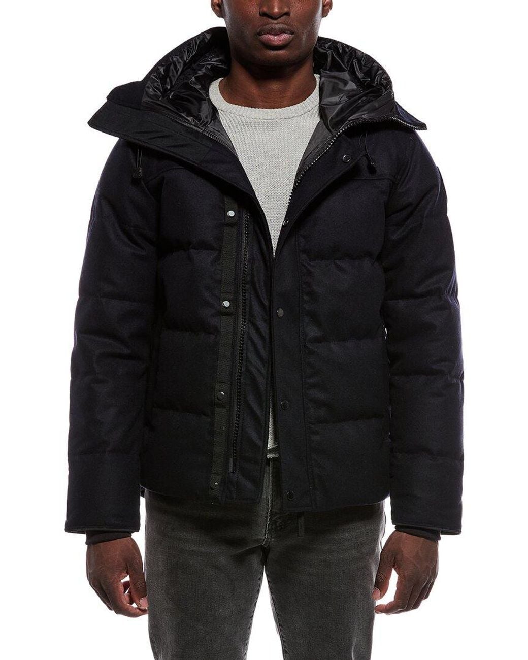 Canada Goose Black Macmillan Wool-Blend Down Parka for men