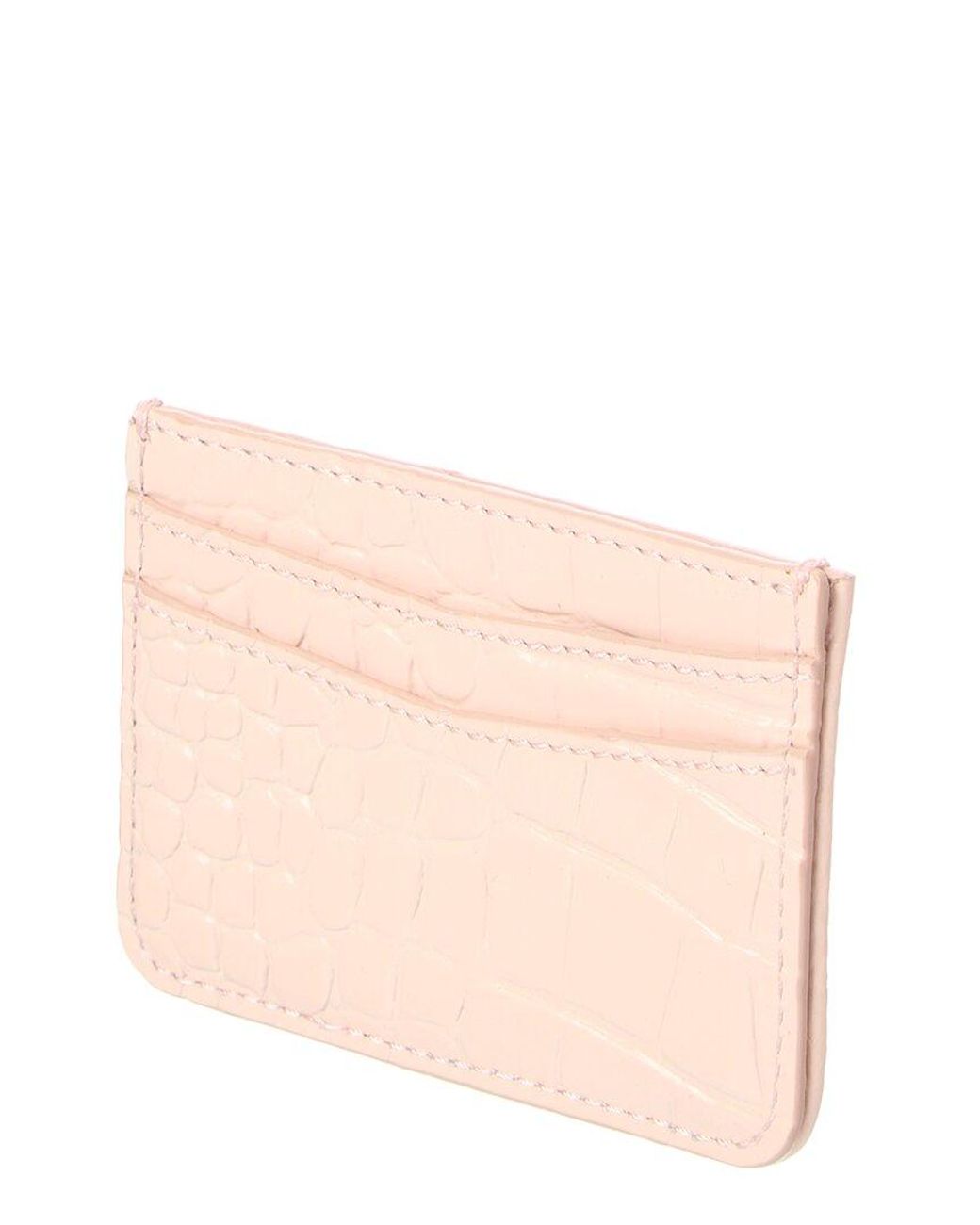 PAMELA MUNSON Pink Signature Calfskin Card Case