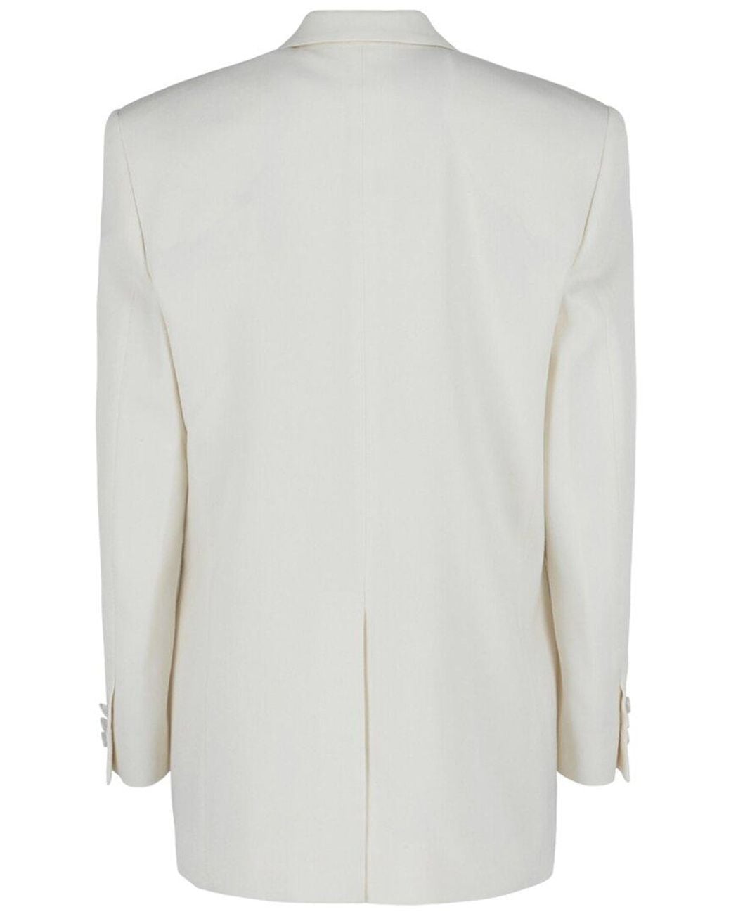 Givenchy Gray Double-Breasted Satin Trimmed Wool Jacket