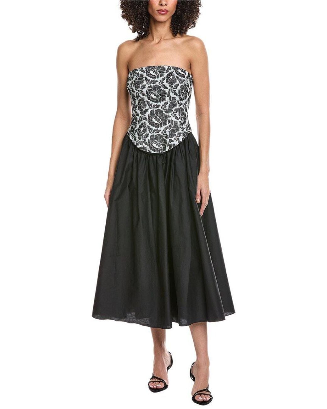 Toccin Black Melody Corset Midi Dress